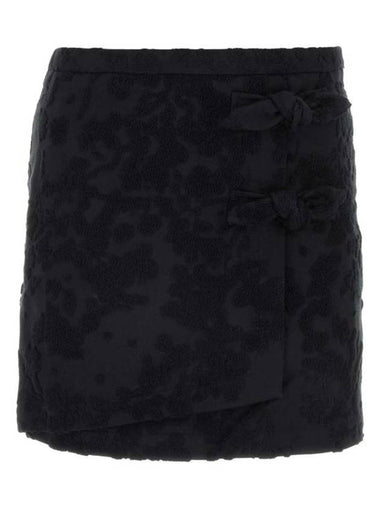 Acrylic Blend A-Line Skirt Black - GANNI - BALAAN 1