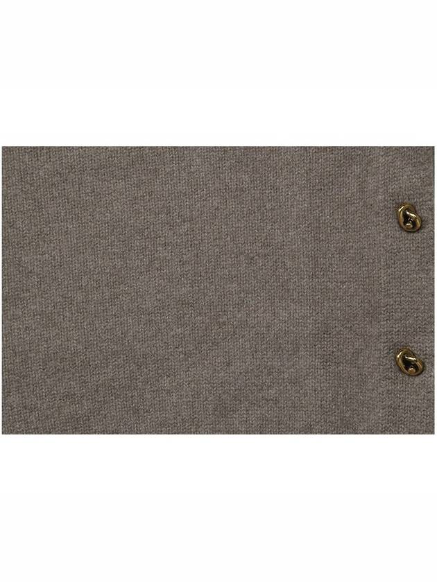 Metal Note Button Wool Knit Top Gray - BOTTEGA VENETA - BALAAN.