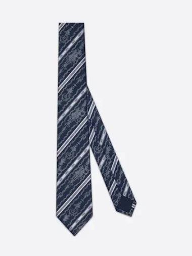 Striped Toile de Jouy Tie Navy - DIOR - BALAAN 1