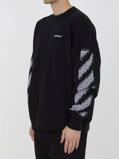 Pixel Diag Sweatshirt - OFF WHITE - BALAAN 2