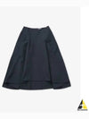 Flare Cotton Unbalanced Skirt Navy - BOTTEGA VENETA - BALAAN 2