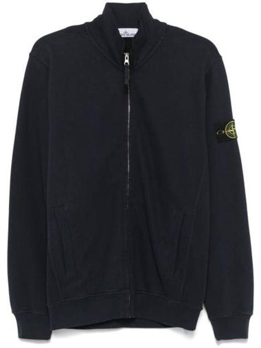 Logo Patch Zipper Zip-Up Jacket Navy - STONE ISLAND - BALAAN 1