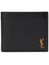 Tiny Monogram Half Wallet Black Gold - SAINT LAURENT - BALAAN 2