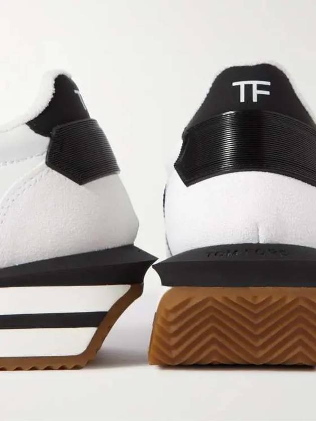 James James rubbertrimmed leather suede sneakers - TOM FORD - BALAAN 3