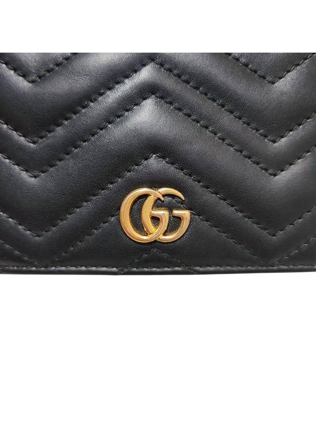 466492 GG Marmont Matelasse Black Card Case Half Wallet - GUCCI - BALAAN 6