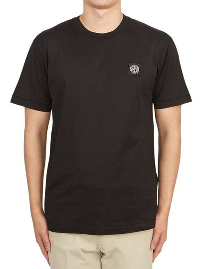 Slimfit Cotton Jersey Short Sleeve T-shirt Black - STONE ISLAND - BALAAN 2