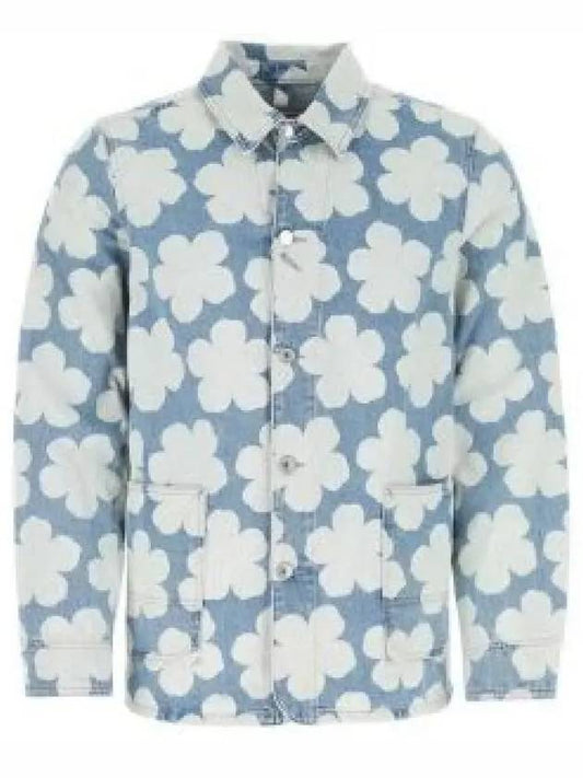 Floral Print Denim Jacket Blue - KENZO - BALAAN 2