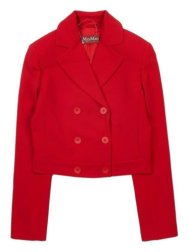 Women's Acciaio Caddy Crop Jacket Red - MAX MARA - BALAAN 1