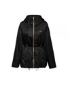 Re-Nylon Hooded Jacket Black - PRADA - BALAAN 2