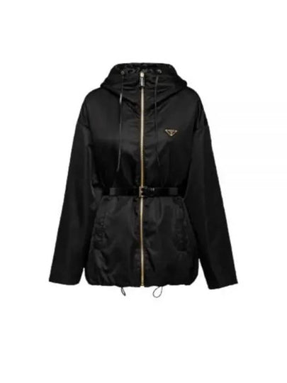 Re-Nylon Hooded Jacket Black - PRADA - BALAAN 2