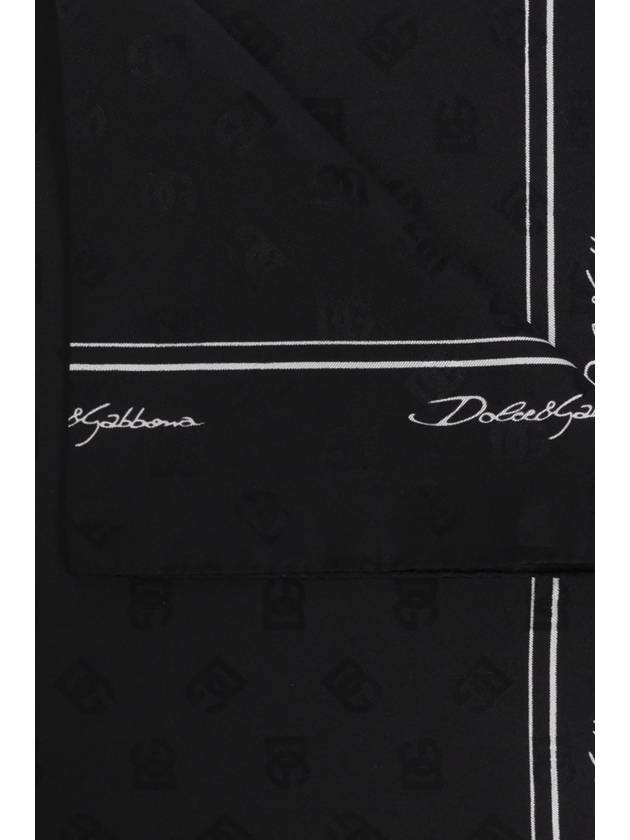 Dolce & Gabbana Silk Scarf With Monogram, Men's, Black - DOLCE&GABBANA - BALAAN 4