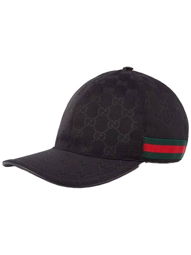 Original GG Web Supreme Canvas Baseball Ball Cap Black - GUCCI - BALAAN 2