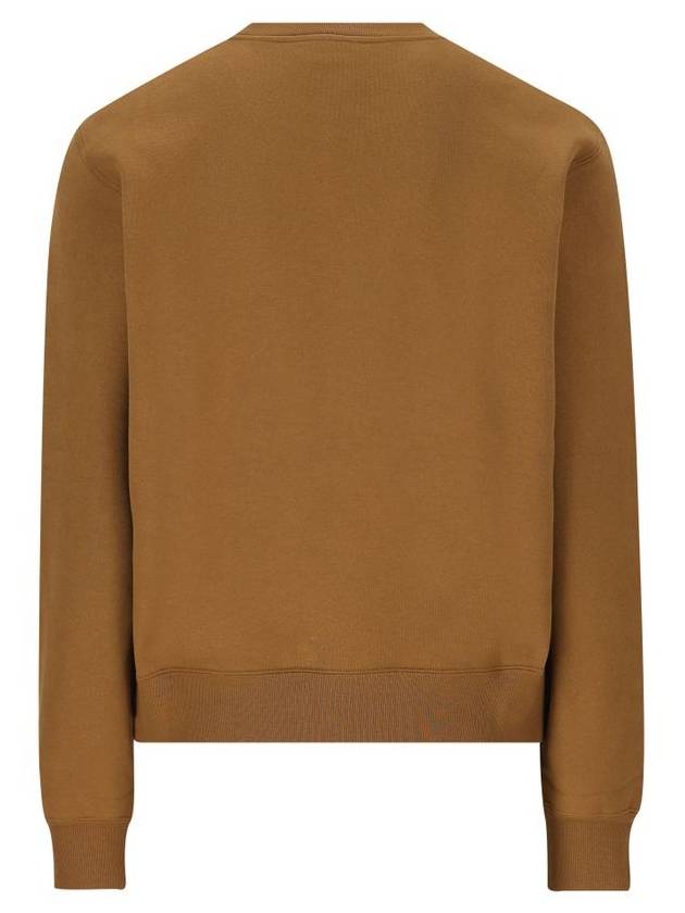 Embroidered logo knit top brown - SAINT LAURENT - BALAAN 3