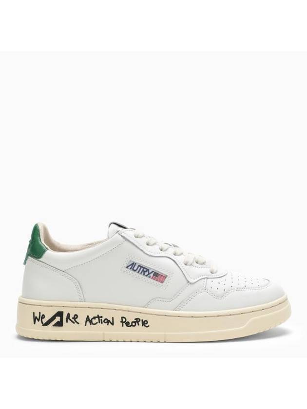 Women's Medalist Suede Lettering Low-Top Sneakers White - AUTRY - BALAAN 1