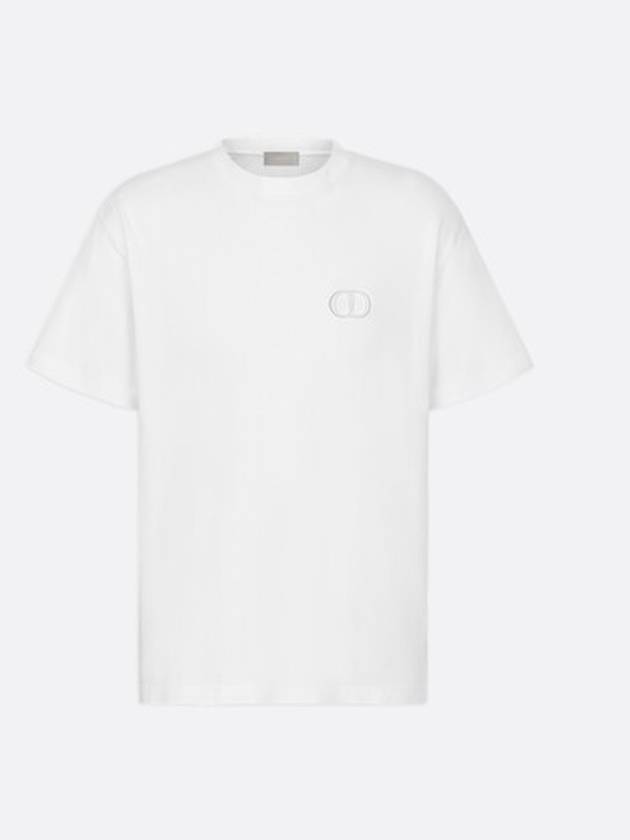 CD Icon Relaxed Fit Organic Cotton Short Sleeve T-Shirt White - DIOR - BALAAN 3