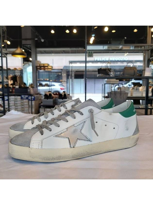 Superstar Green Heel Tab Leather Sneakers White - GOLDEN GOOSE - BALAAN 2