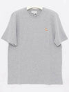 Chillax Fox Patch Regular Short Sleeve T-Shirt Grey - MAISON KITSUNE - BALAAN 3