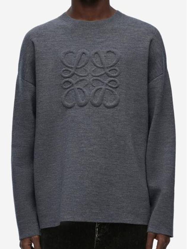 Debossed Anagram Wool Knit Top Grey - LOEWE - BALAAN 3