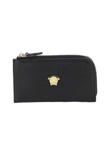 Medusa Plaque Zipper Card Wallet Black - VERSACE - BALAAN 1