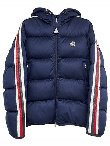 1A00237 899RX 776 SANBESAN Sanbesan logo patch hooded down jumper navy men's padding TRTA - MONCLER - BALAAN 1