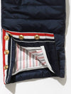 Matte Nylon 4-Bar Stripe Downfill Quilted Hoodie Padding Navy - THOM BROWNE - BALAAN 12