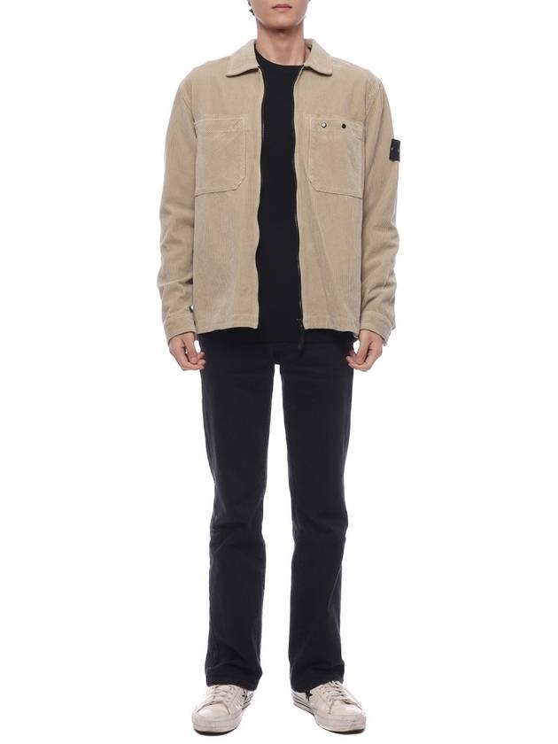 Wappen patch corduroy cotton jacket beige - STONE ISLAND - BALAAN 4