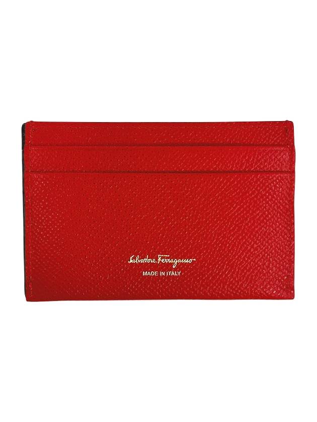 Gancini Card Wallet Lipstick Red - SALVATORE FERRAGAMO - BALAAN 3