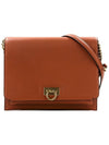 Gancini Trifolio Flap Leather Shoulder Bag Brown - SALVATORE FERRAGAMO - BALAAN 2