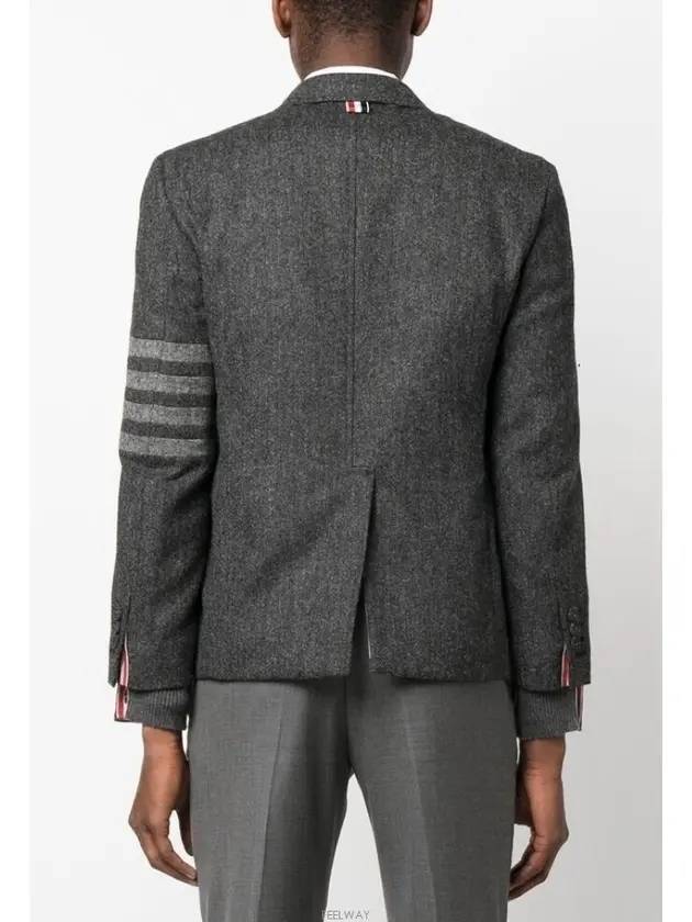 Donegal Tweed 4 Bar Single Breasted Blazer Jacket Grey - THOM BROWNE - BALAAN 5