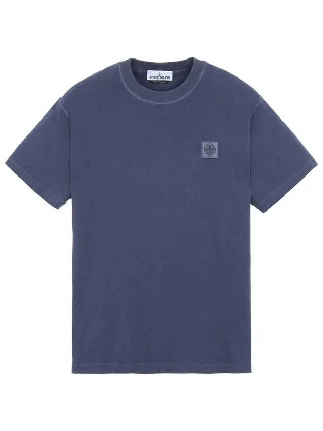 Logo Patch Chest Short Sleeve T-Shirt Navy - STONE ISLAND - BALAAN 3