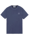 Logo Patch Chest Short Sleeve T-Shirt Navy - STONE ISLAND - BALAAN 3