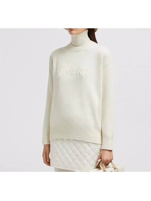 Logo Wool Knit Top Milk White - MONCLER - BALAAN 5