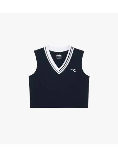 Diadora Grazia Tennis Crop Vest Women NAVY - DIADORA - BALAAN 1