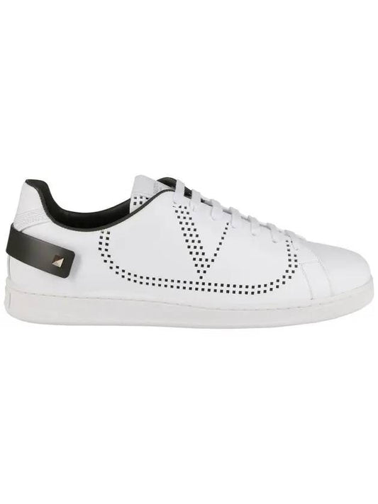 Men's Backnet V Logo Low Top Sneakers White Black - VALENTINO - BALAAN 1