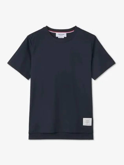 Men's Side Slit Relaxed Short Sleeve T-Shirt Navy - THOM BROWNE - BALAAN 2