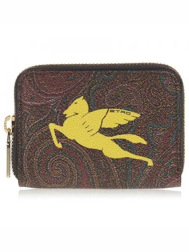 Paisley Pegasus Zip Around Half Wallet Brown - ETRO - BALAAN 2