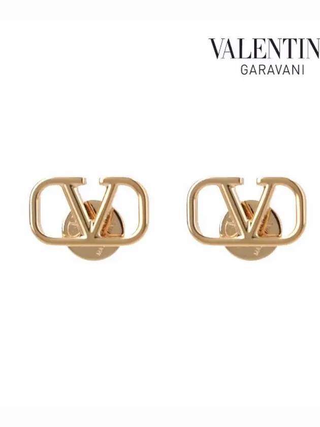 V Logo Earrings Gold - VALENTINO - BALAAN 3