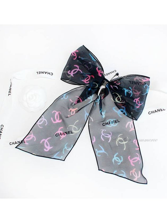 Ribbon Shape Barrette Silk Organza Black Multicolor Hairpin AAA095 B16358 NX208 - CHANEL - BALAAN 1