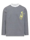 Anchor Logo Striped Long Sleeve T-shirt Grey - JW ANDERSON - BALAAN 2