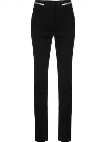 Rhinestone trimmed slim denim pants - GIVENCHY - BALAAN 1