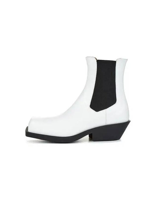Square toe leather Chelsea boots white - MARNI - BALAAN 1