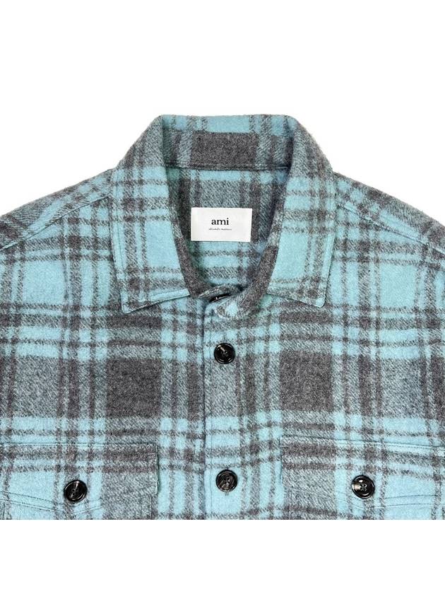 Men s Check Wool Long Sleeve Shirt - AMI - BALAAN 3