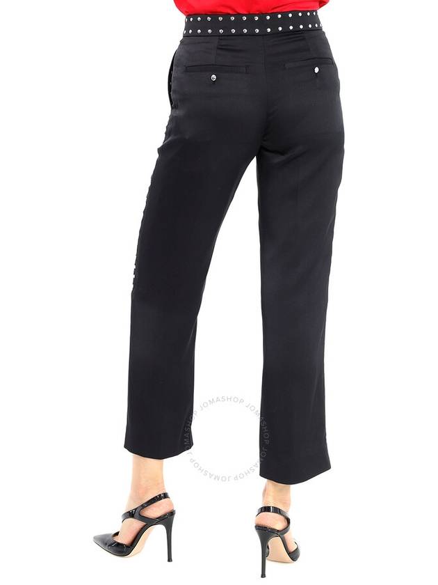 Burberry Black Silk Satin Studded Tailored Trousers, Brand Size 6 (US Size 4) - BURBERRY - BALAAN 3