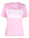 Box Logo Short Sleeve T-Shirt Pink - MSGM - BALAAN 2