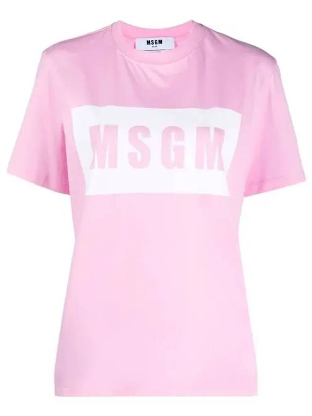 Box Logo Short Sleeve T-Shirt Pink - MSGM - BALAAN 2