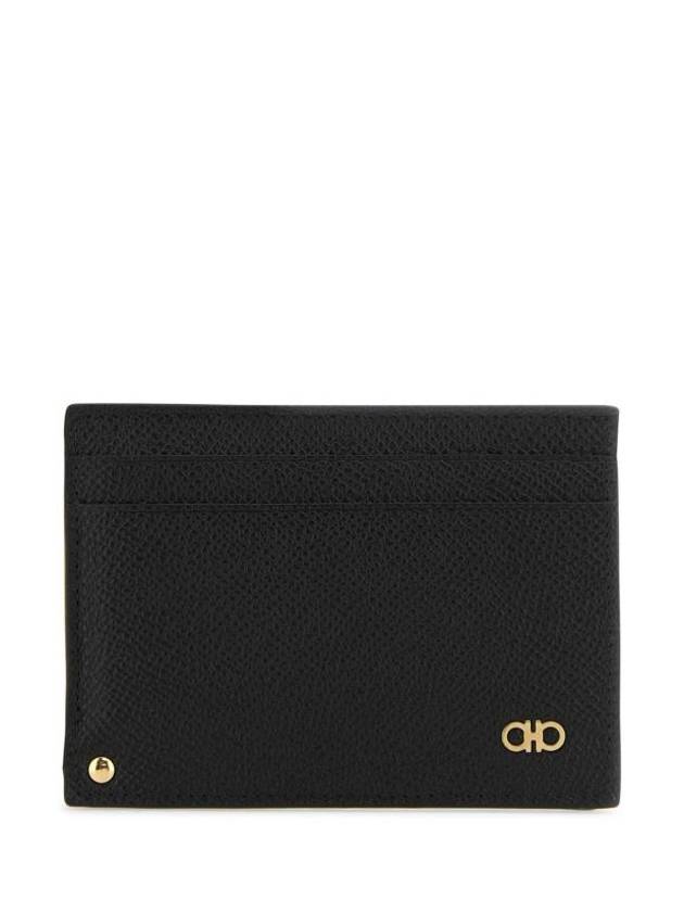 Gancini Card Wallet Black - SALVATORE FERRAGAMO - BALAAN 1