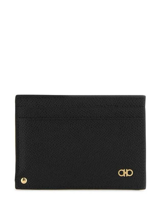 Gancini Card Wallet Black - SALVATORE FERRAGAMO - BALAAN 1