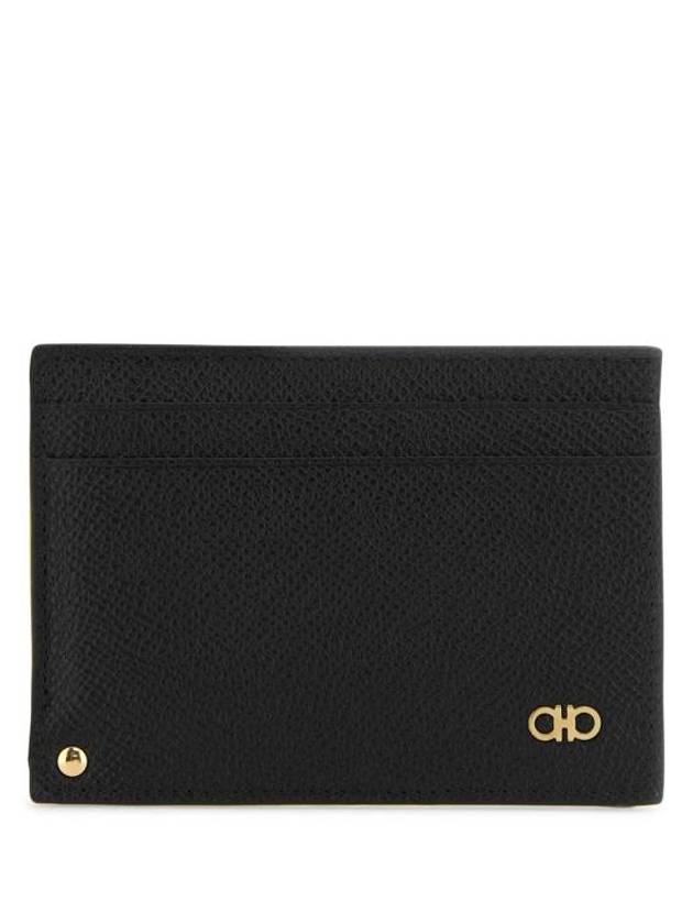 Gancini Card Wallet Black - SALVATORE FERRAGAMO - BALAAN 1