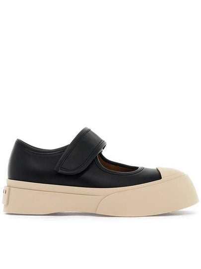 Nappa Leather Mary Jane Low Top Sneakers Black - MARNI - BALAAN 2