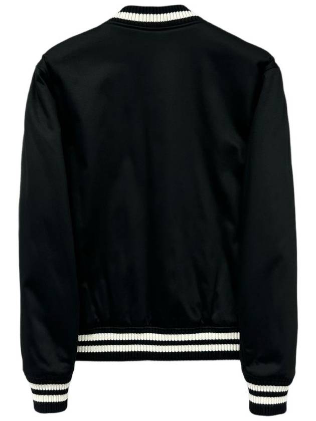 Cotton Satin Teddy Jacket Black - MAISON KITSUNE - BALAAN 3